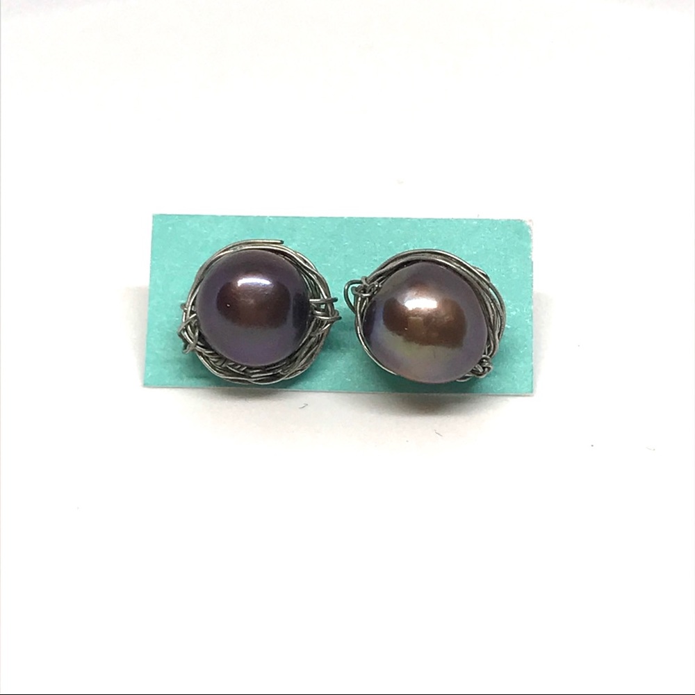 Freshwater pearls wire wrapped earrings